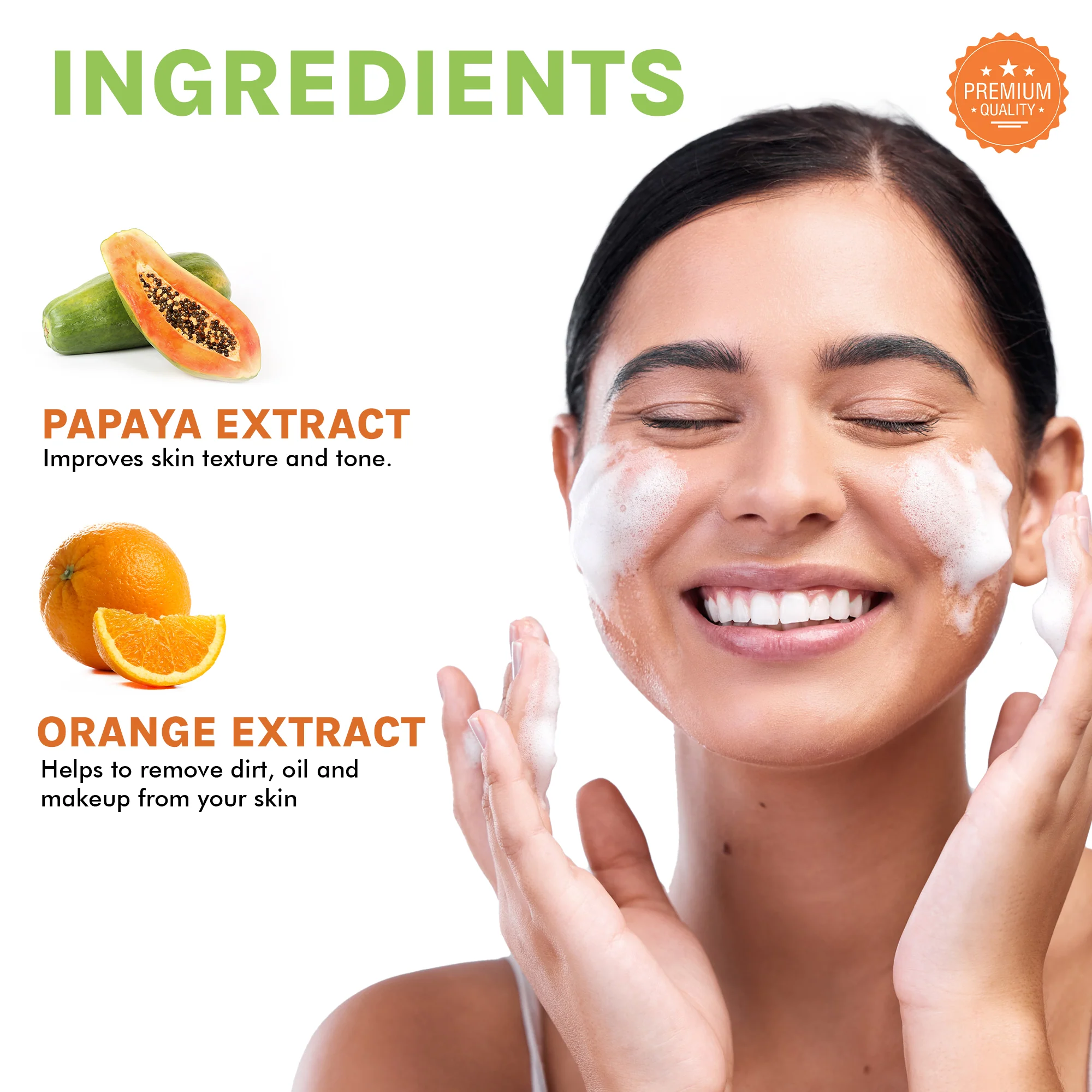 OG BEAUTY Natural Citraglow Vitamin C Foaming Face Wash 150 Ml - Image 3