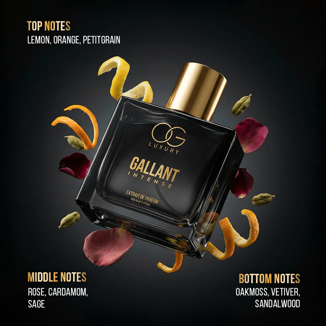OG Luxury Extrait De Parfum Shadow & Gallant Intense Combo – India’s First & Strongest Perfume with 40% Concentration, 100ml Each - Image 4